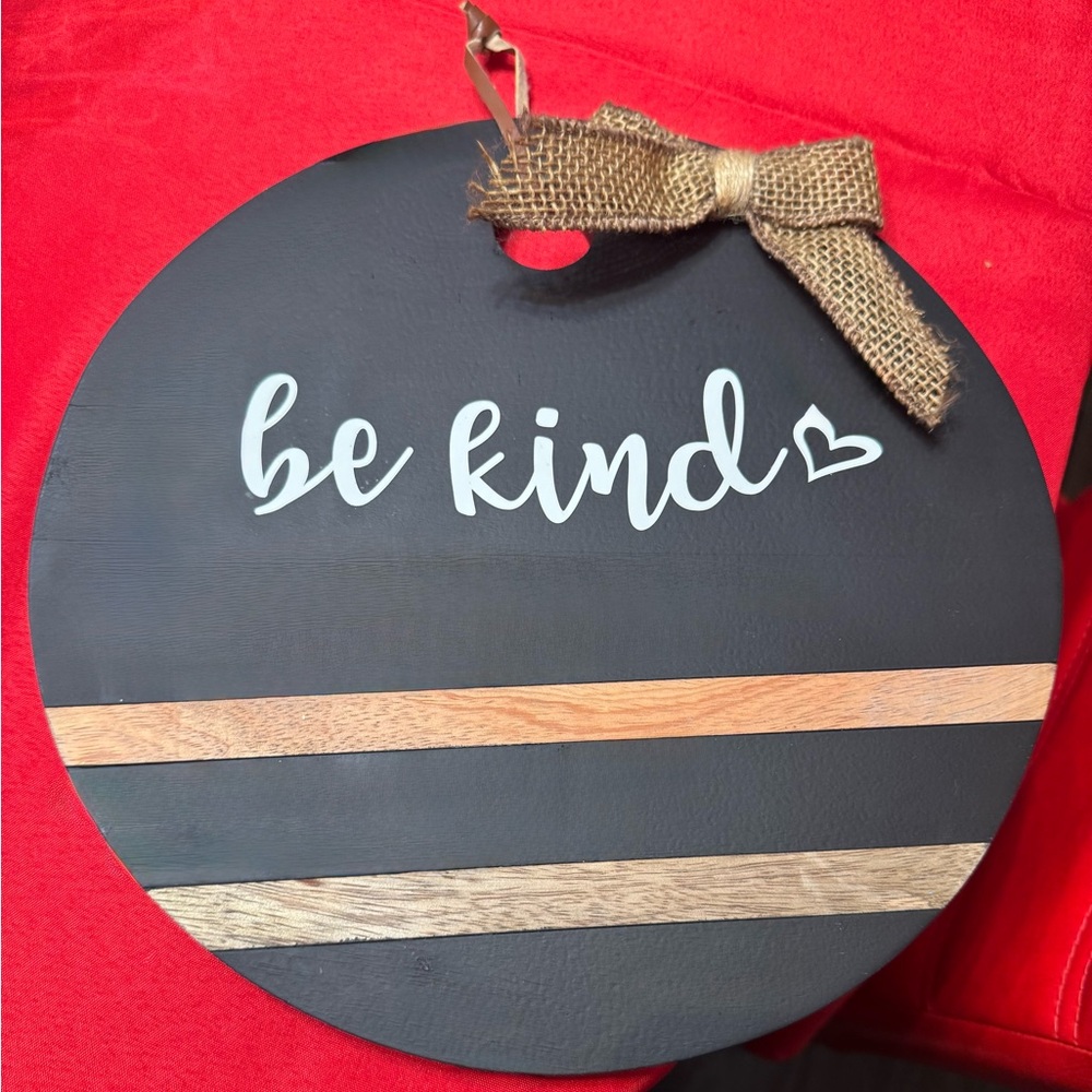 Charming Black and Wood Wall Decor with Burlap Bow
